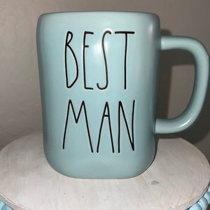 Rae Dunn “best man” mug, robin egg blue. New without tags